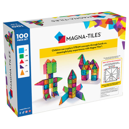 Magna-Tiles Clear Colours, Magnetisk byggesett med 100 deler