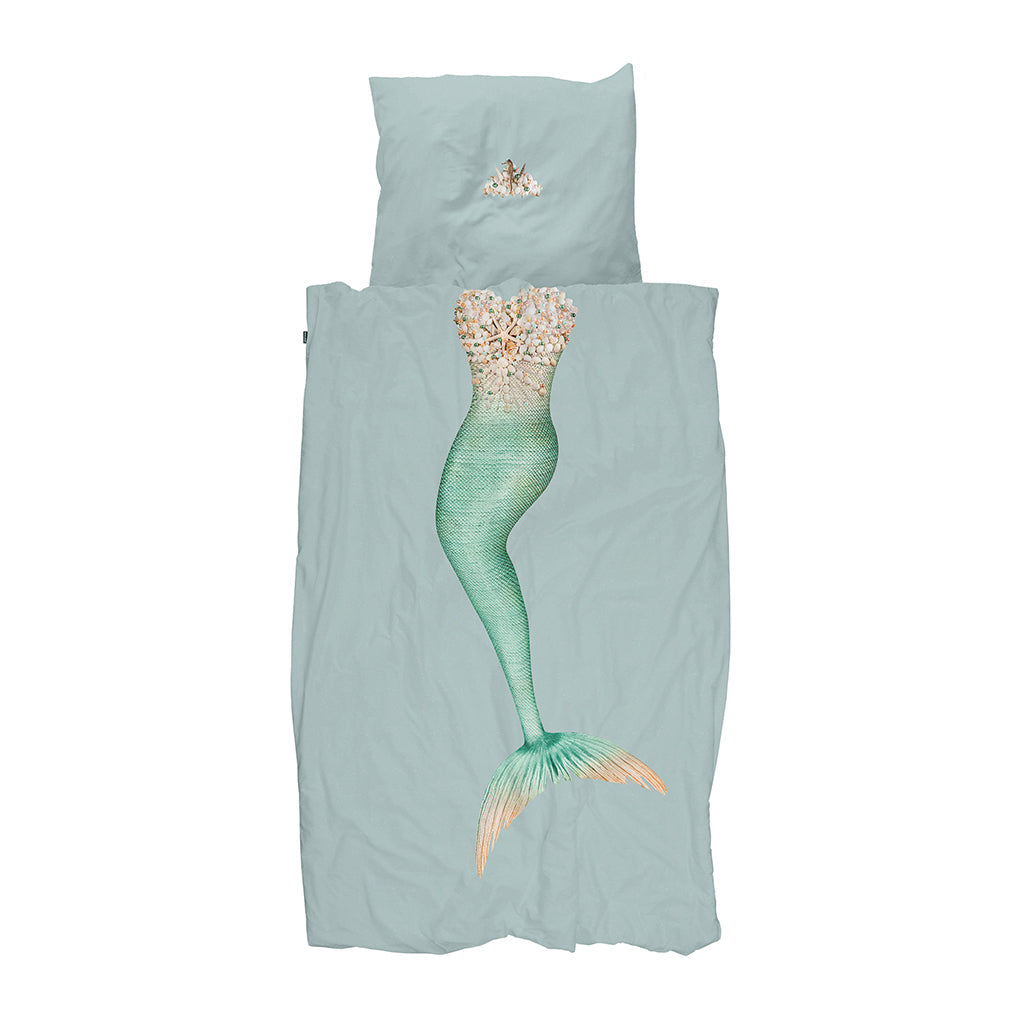 Snurk voksensengetøy, økologisk - Mermaid Aqua