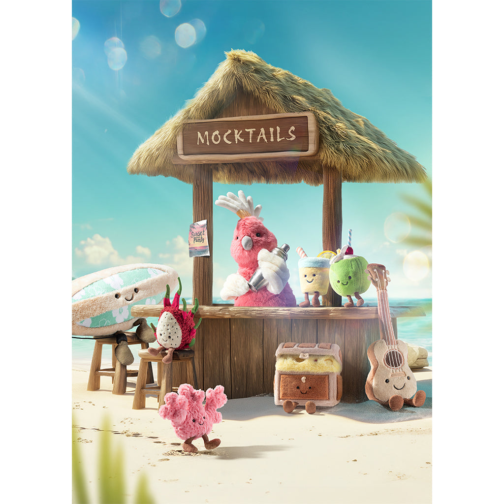 Jellycat bamse, Amuseables Coral - 16 cm