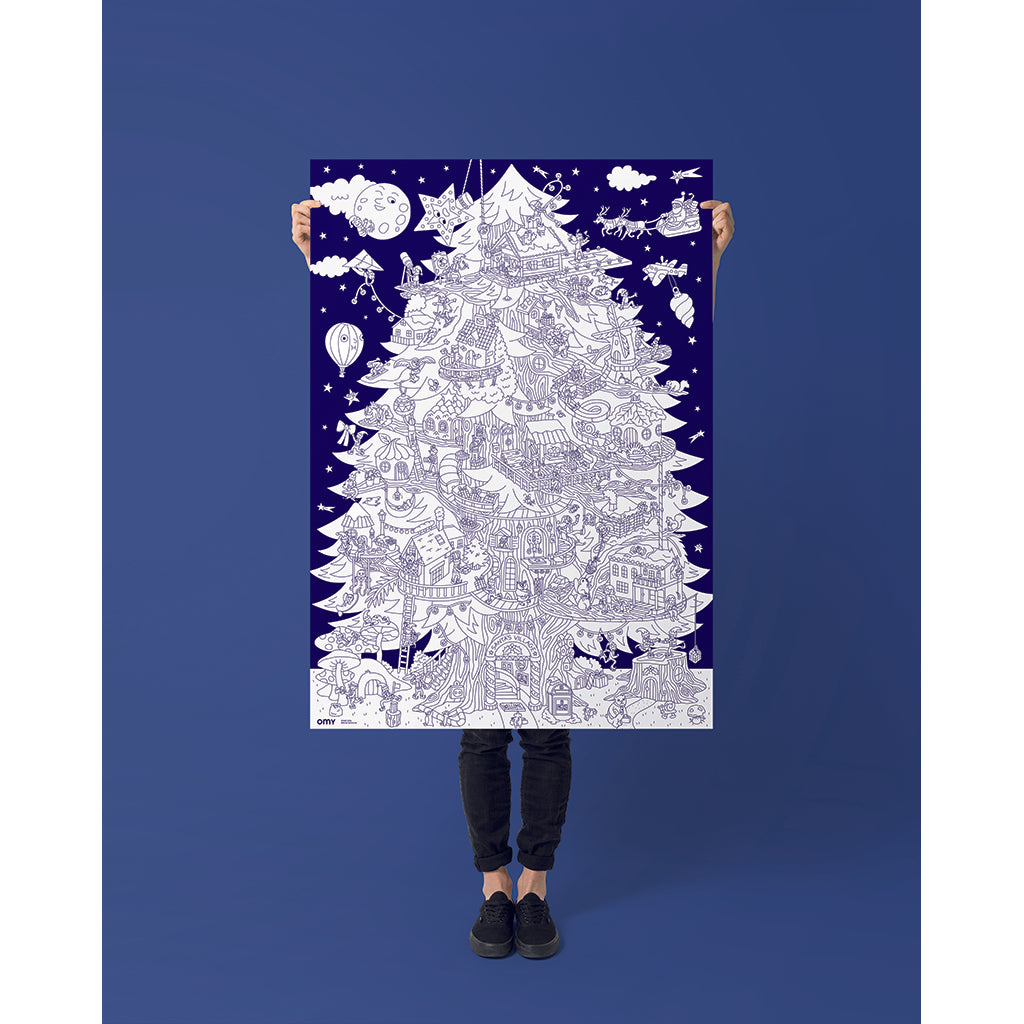 Omy stor plakat for fargelegging, 70 x 100 cm - Magic tree