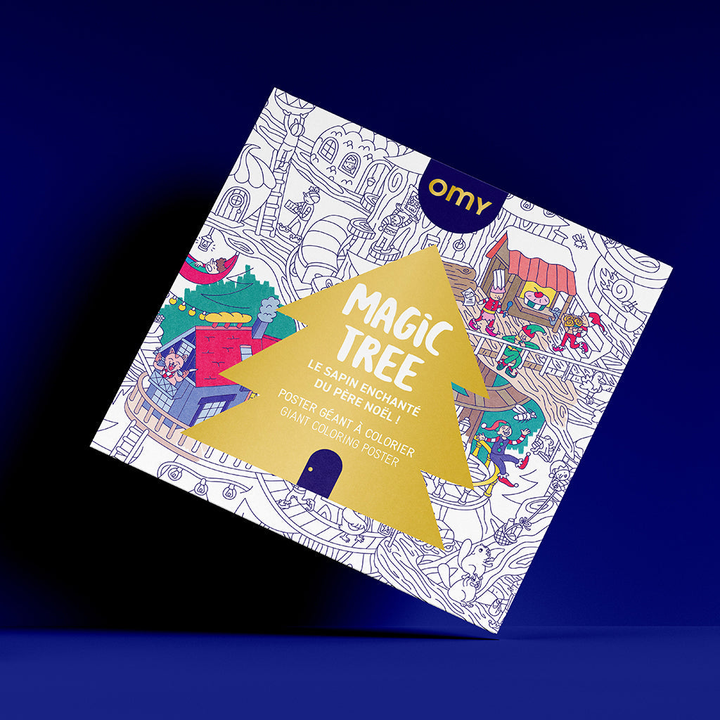 Omy stor plakat for fargelegging, 70 x 100 cm - Magic tree