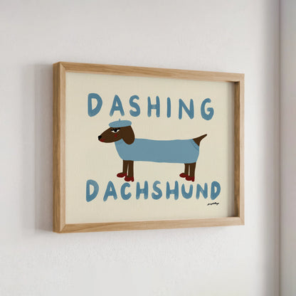Nephthys Illustrated plakat, Dashing Dachshund - A4