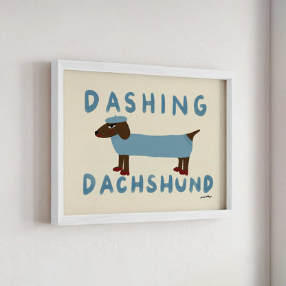 Nephthys Illustrated plakat, Dashing Dachshund - A4