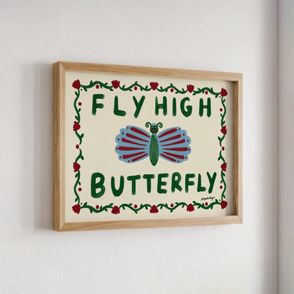 Nephthys Illustrated plakat, Fly High Butterfly - A4