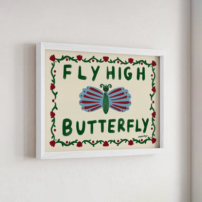 Nephthys Illustrated plakat, Fly High Butterfly - A4
