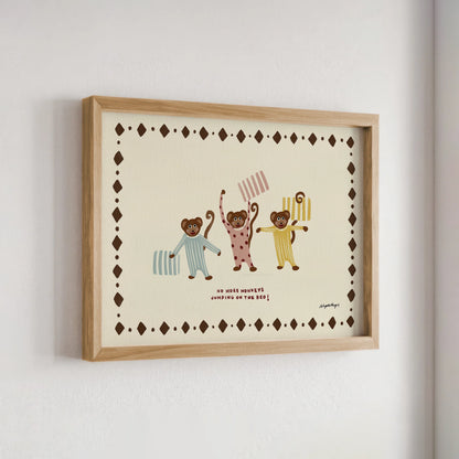 Nephthys Illustrated plakat, Monkeys on the Bed - A4