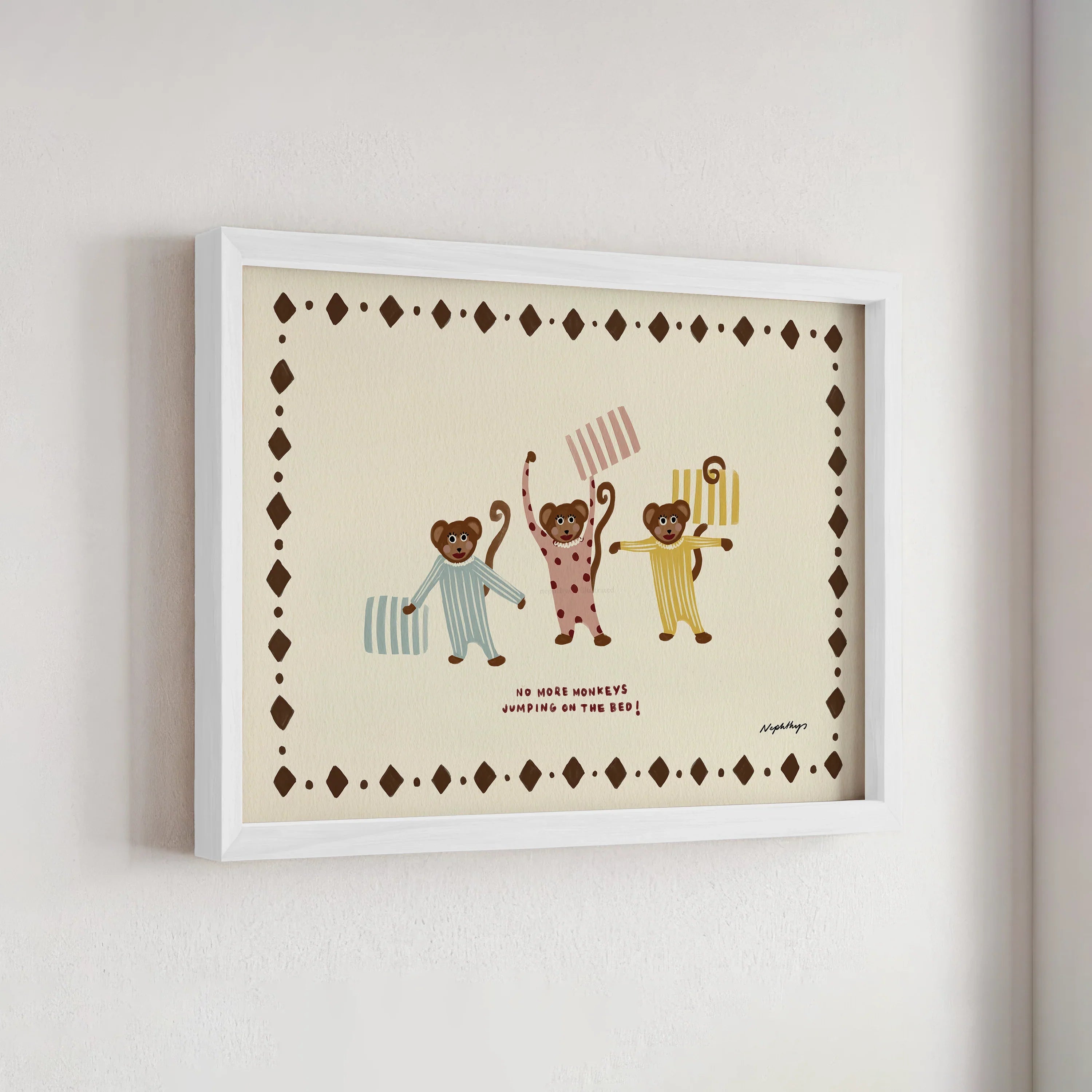 Nephthys Illustrated plakat, Monkeys on the Bed - A4