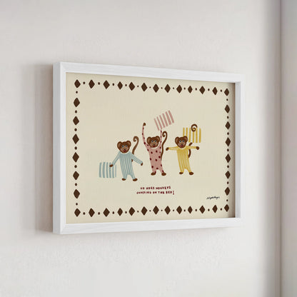 Nephthys Illustrated plakat, Monkeys on the Bed - A4