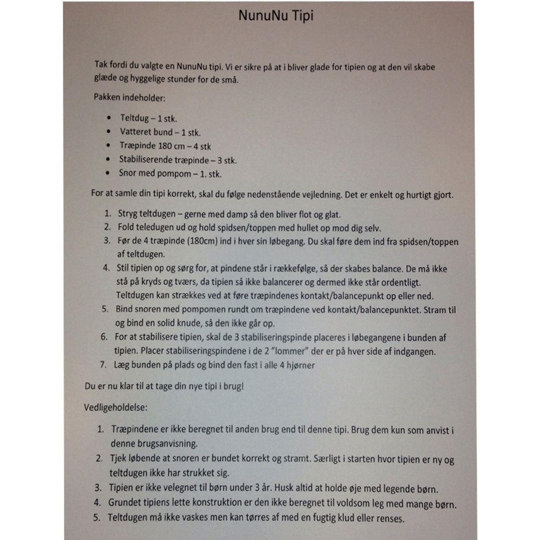 NunuNu tipi, lysegrå med grå stjerner