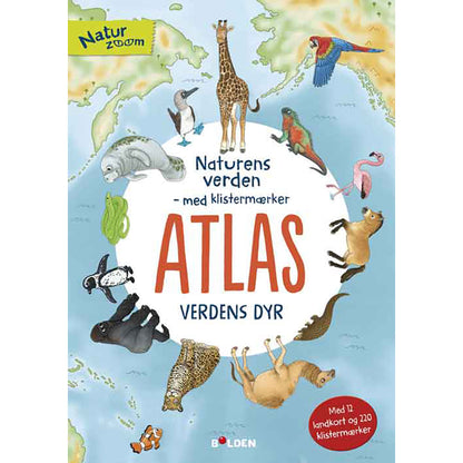 Forlaget Bolden Atlas Verdens dyr, et klistermærkeaktivitetsbog