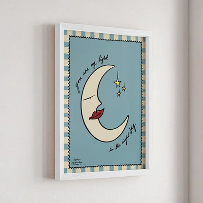 Nephthys Illustrated plakat, You are my light in the night sky - A4