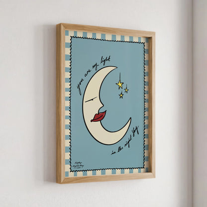 Nephthys Illustrated plakat, You are my light in the night sky - A4