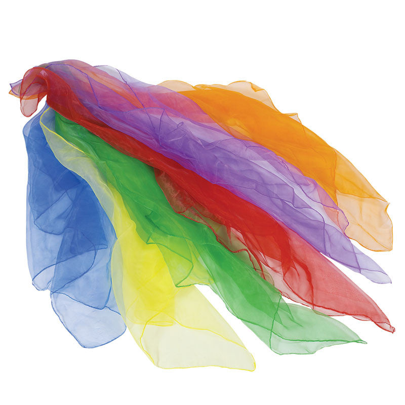 Nylon sjal til showdans, gymnastikk og trylleri - 6 stk