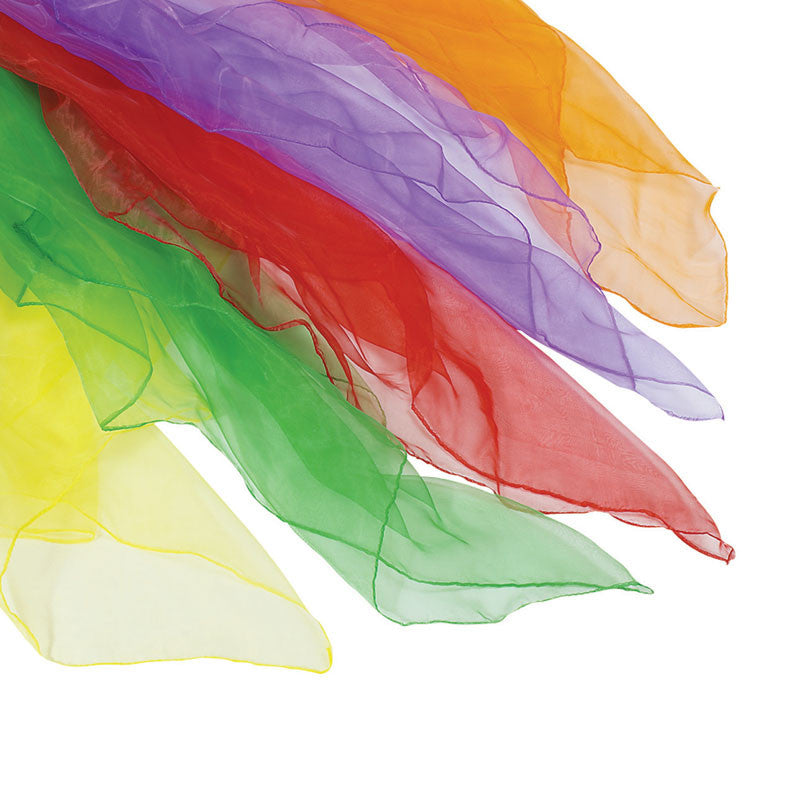 Nylon sjal til showdans, gymnastikk og trylleri - 6 stk