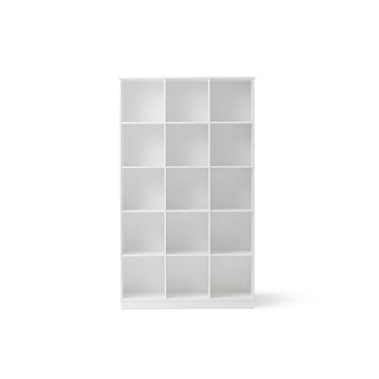 Oliver Furniture Wood reol, 3x5 rum lodret med sokkel