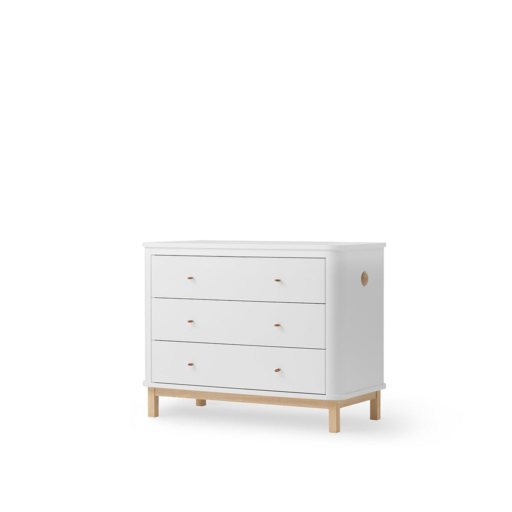 Oliver Furniture Wood kommode med 3 skuffer – Hvit/eik