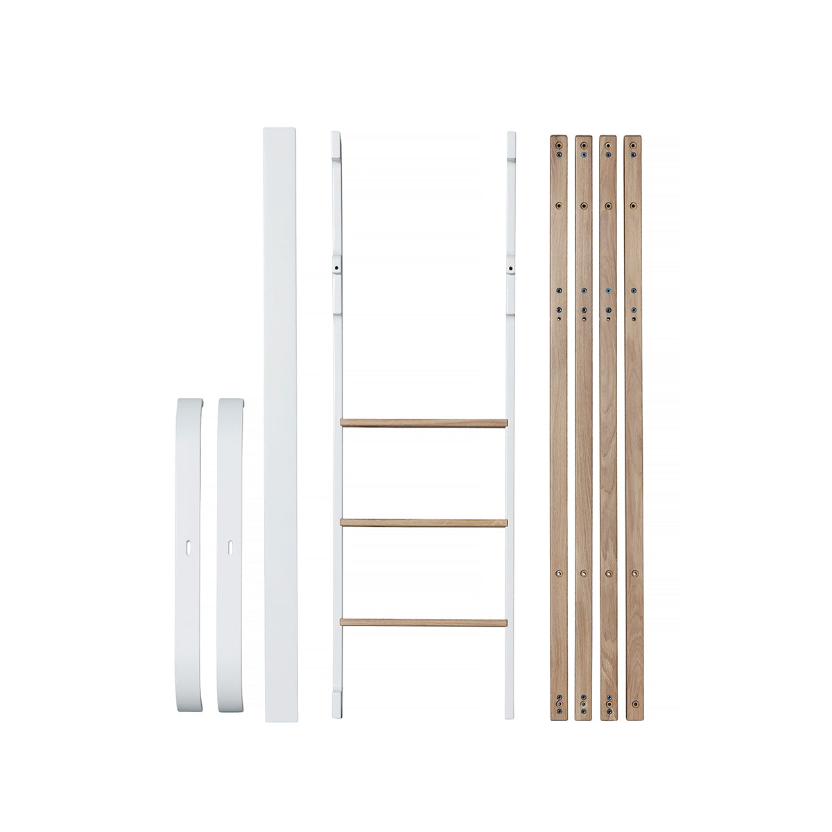 Oliver Furniture, Ombygningssæt, fra Wood Mini+ Tremmeseng Basic til halvhøj seng - hvid/eg