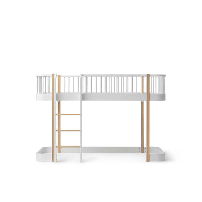 Oliver Furniture Wood Original halvhøj seng i hvid og eg træ