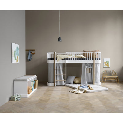 Oliver Furniture Wood forheng til Mini+ halvhøy seng, grå