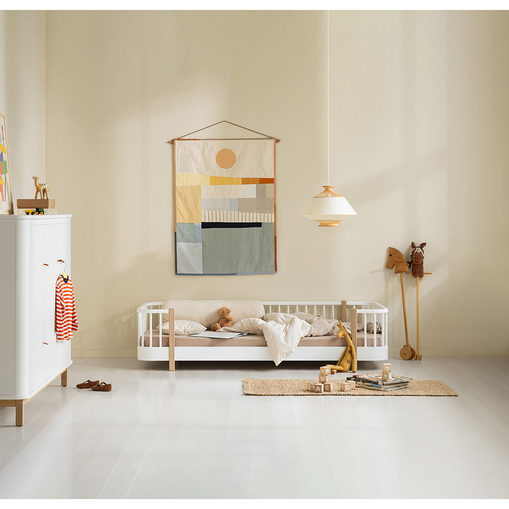 Oliver Furniture, Wood Original, Gulvseng - Hvit/Eik