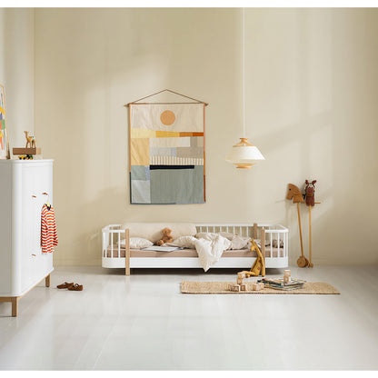 Oliver Furniture, Wood Original, Gulvseng - Hvit/Eik