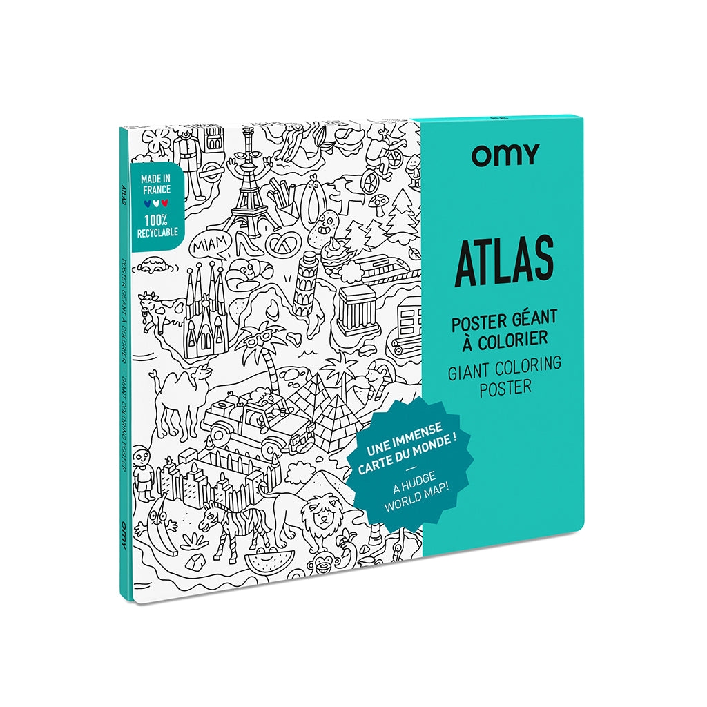 Omy stor fargeleggingsplakat, 70 x 100 cm - Atlas