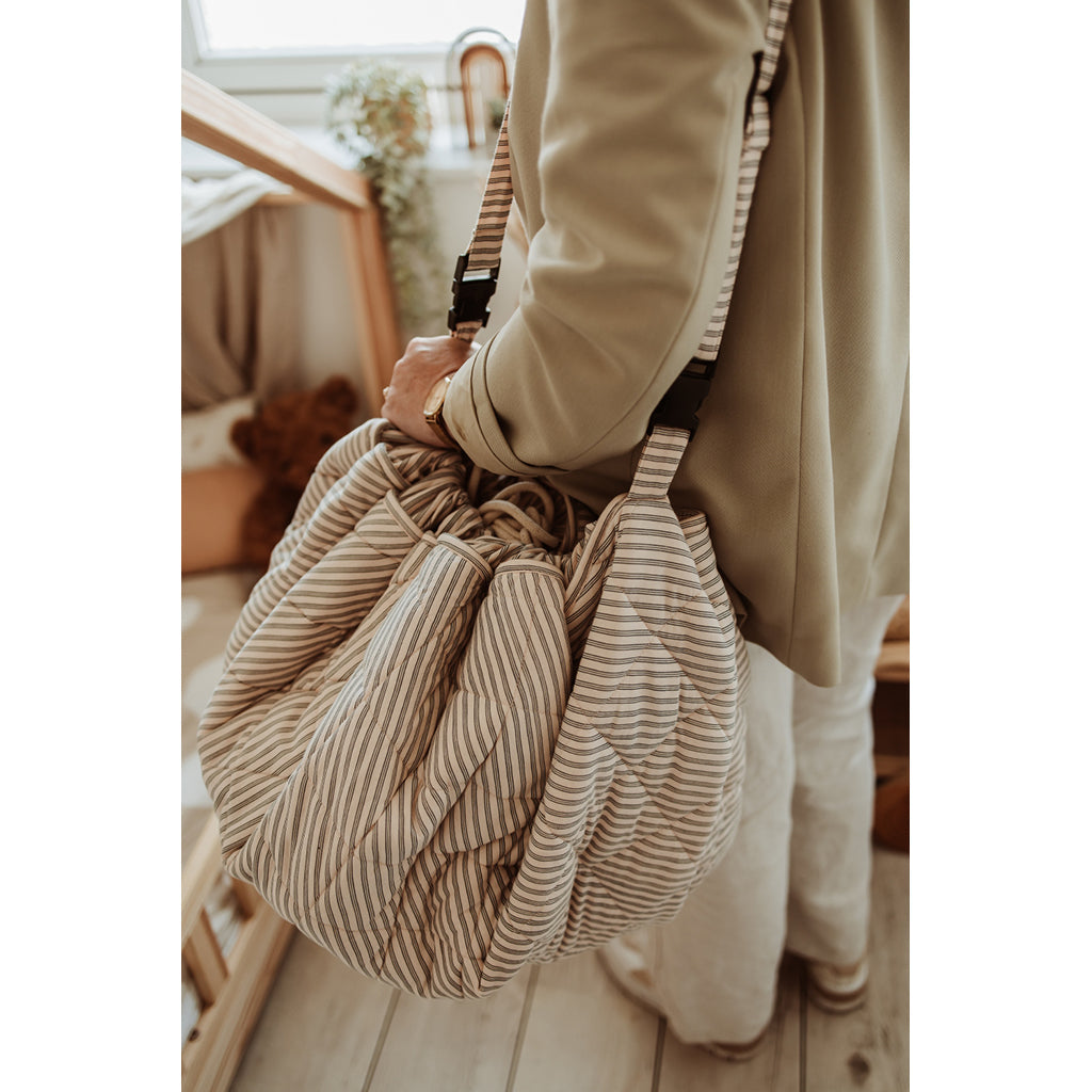 Play&amp;Go To-i-én babytæppe, økologisk – Stripes blue