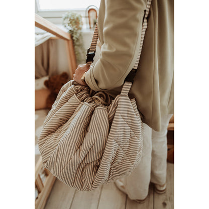 Play&amp;Go To-i-én babytæppe, økologisk – Stripes blue