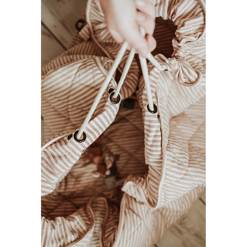 Play&amp;Go To-i-én babytæppe, økologisk - Stripes brown