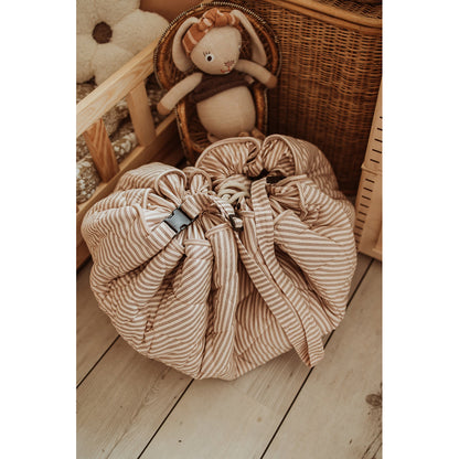 Play&amp;Go To-i-én babytæppe, økologisk - Stripes brown