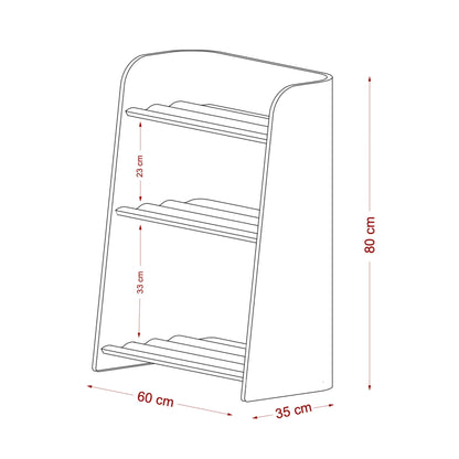 Curve-Lab bokhylle for barn, Curvy Bookcase - Oak