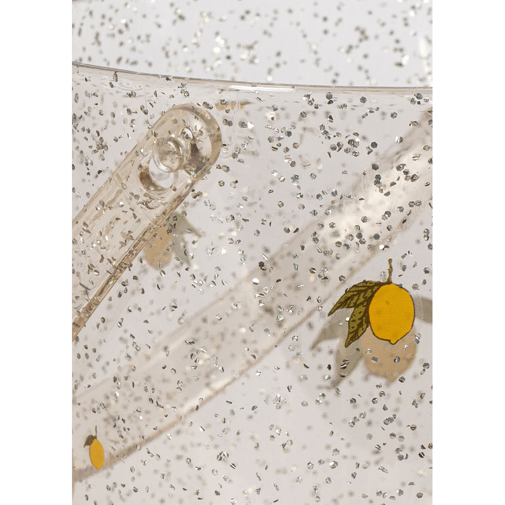 Konges Sløjd Strandesett, Glitter bøtte og spade - Sitron