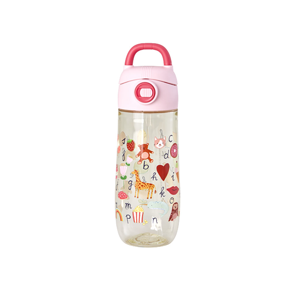 Rice Plastik drikkedunk, Pink ABC print