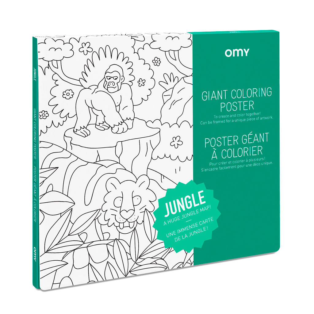 Omy stort plakat for fargelegging, Jungel
