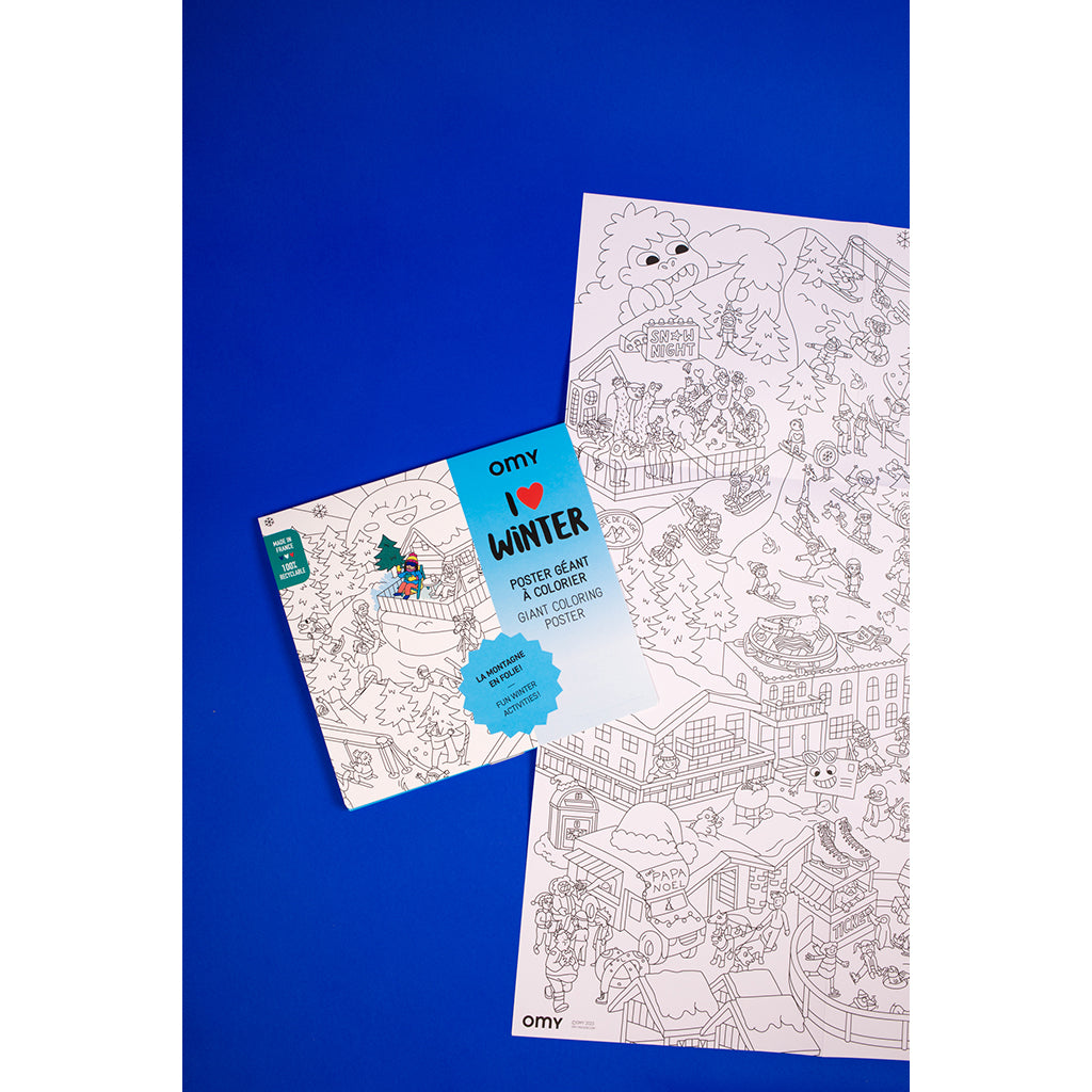 Omy stor fargeleggingsplakat, 70 x 100 cm - I love winter