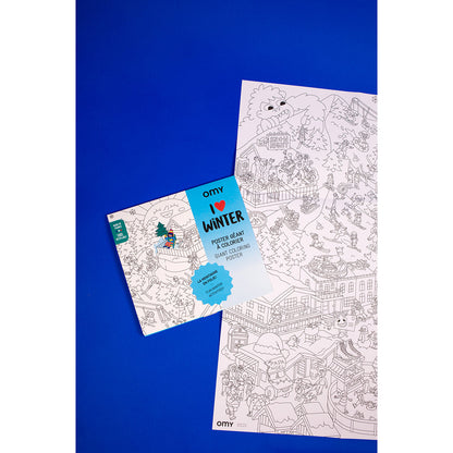 Omy stor fargeleggingsplakat, 70 x 100 cm - I love winter