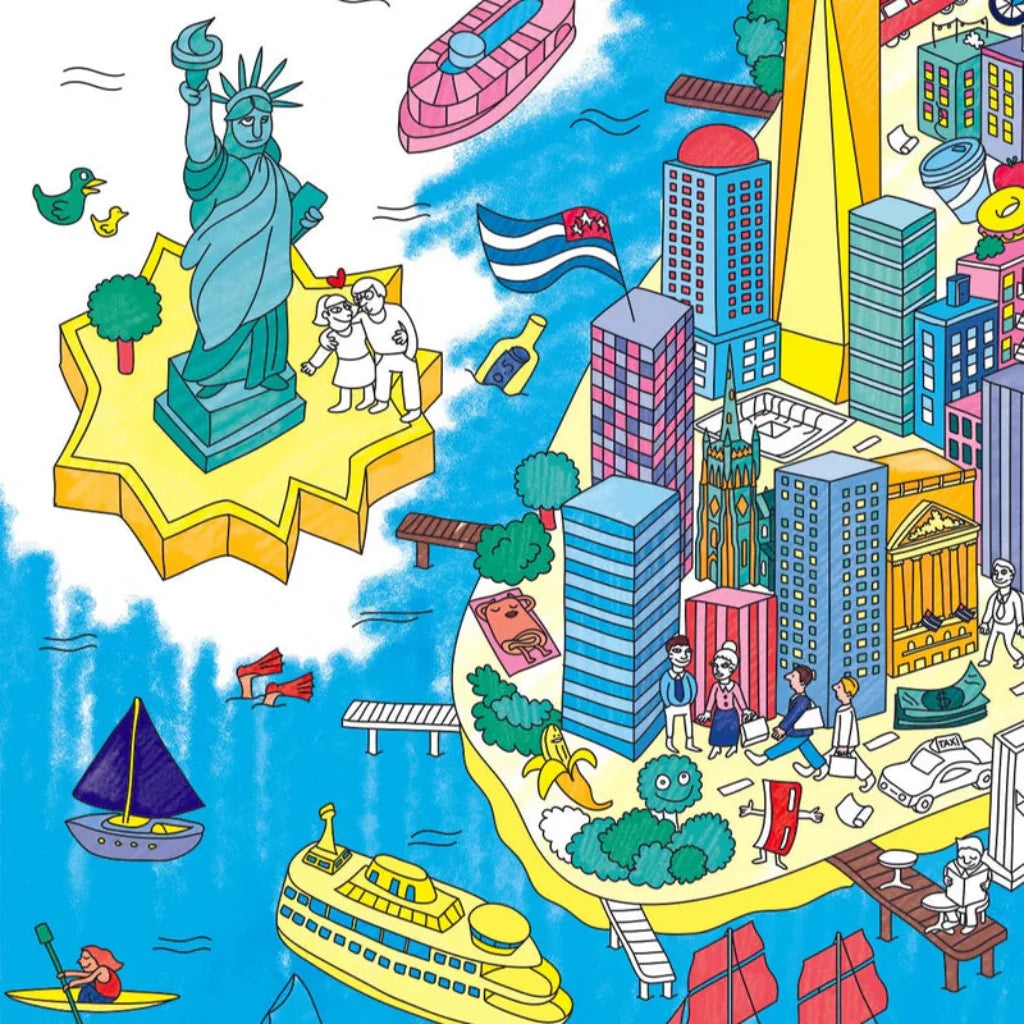 Omy stor plakat for fargelegging, 70 x 100 cm - New York