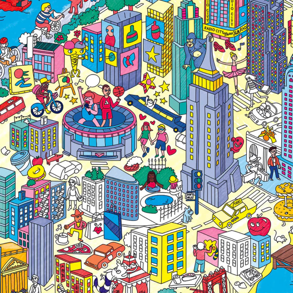 Omy stor plakat for fargelegging, 70 x 100 cm - New York