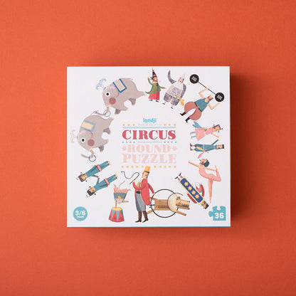 Londji puslespill, rundt, Circus round - 36 brikker