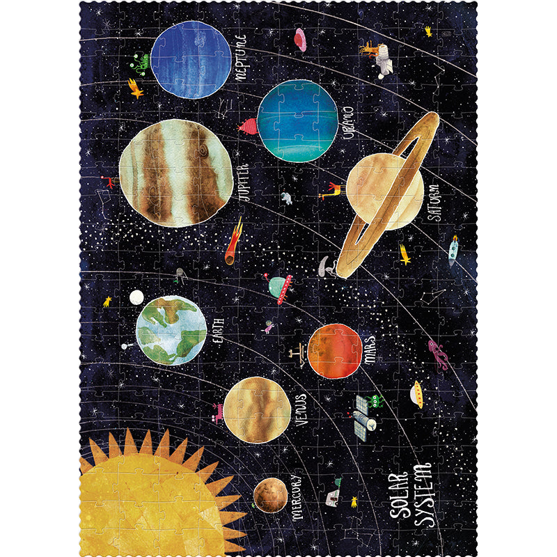 Londji puslespill, Discover the planets, Glow in the dark - 200 brikker