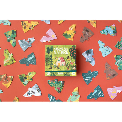 Londji puslespill, rundt, A home for nature, 4 puslespill med hver 10 brikker