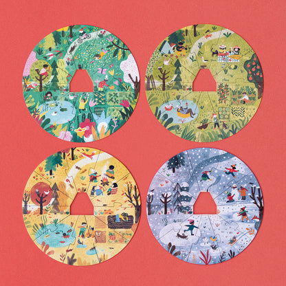 Londji puslespill, rundt, A home for nature, 4 puslespill med hver 10 brikker