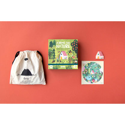 Londji puslespill, rundt, A home for nature, 4 puslespill med hver 10 brikker