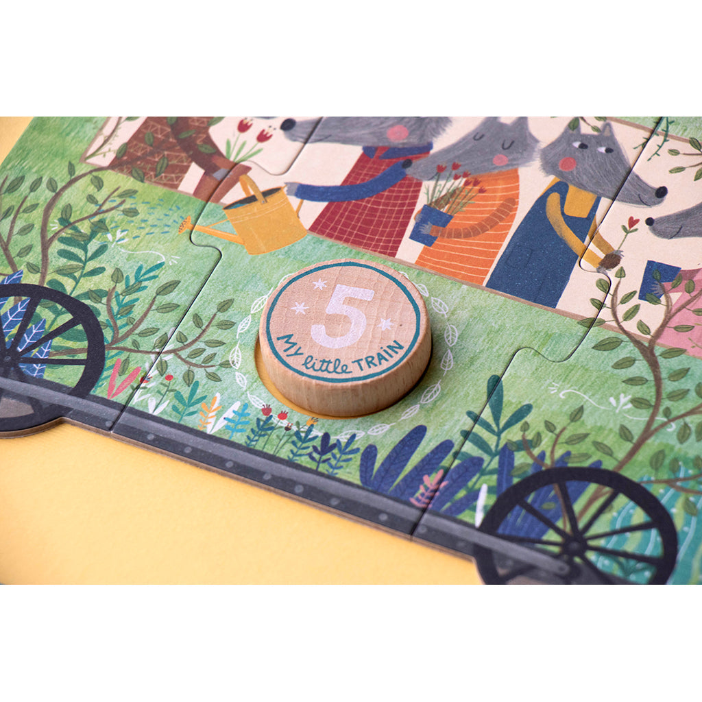 Londji puslespill, My little train, 10 puslespill med 3 brikker hver