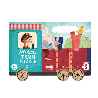 Londji puslespill, My little train, 10 puslespill med 3 brikker hver