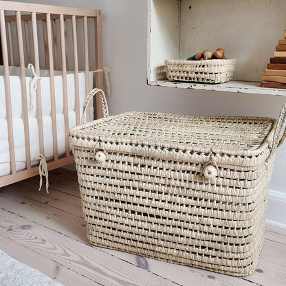 Lubilu Trunk kurvekoffert i palmeblad, 60 x 35 x 35 cm