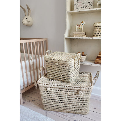 Lubilu Trunk, kurvekoffert av palmeblader – 36 x 26 x 27 cm