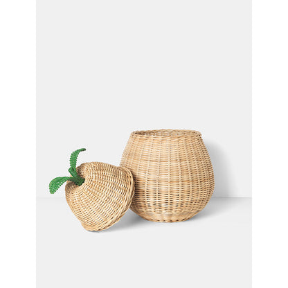 ferm Living Pear Storage, flettet kurv i rattan - Small