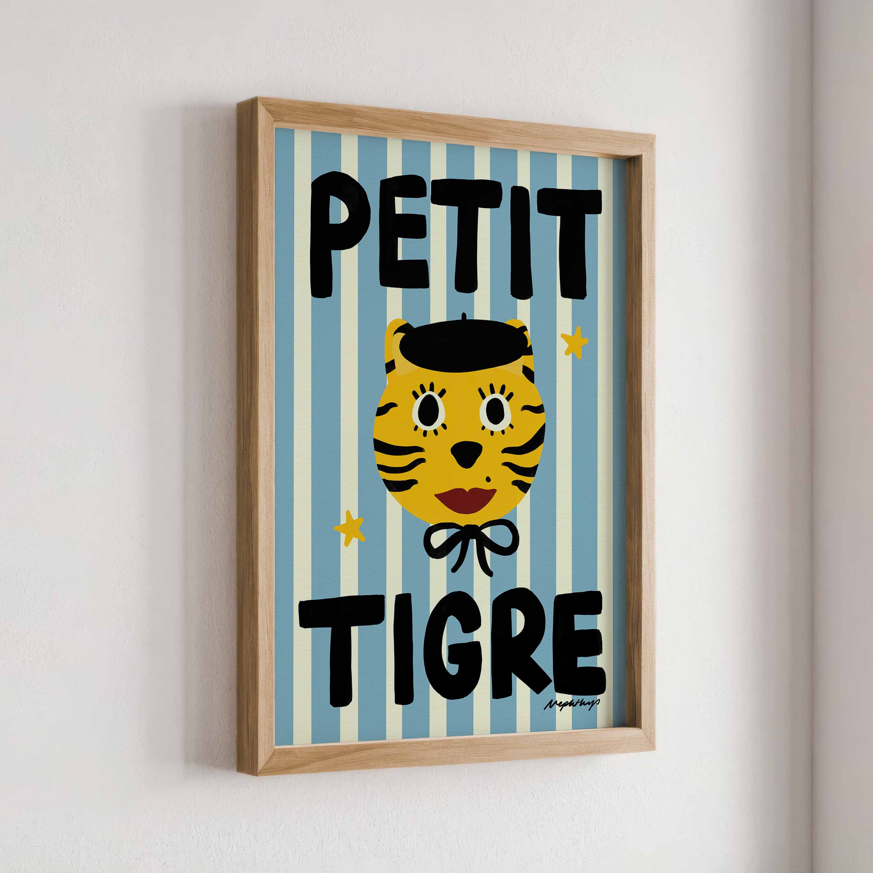 Nephthys Illustrated plakat, Petit Tigre, Blue – A4