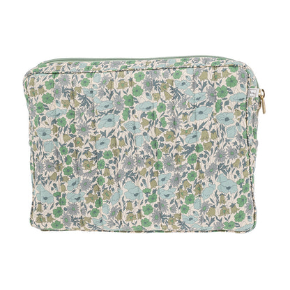 Bon Dep Pouch stor, toalettveske med Liberty - Poppy and Daisy teal